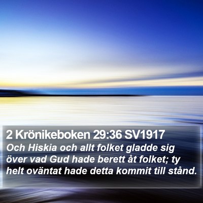 2 Krönikeboken 29:36 SV1917 Bible Verse Image