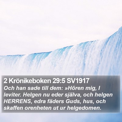 2 Krönikeboken 29:5 SV1917 Bible Verse Image