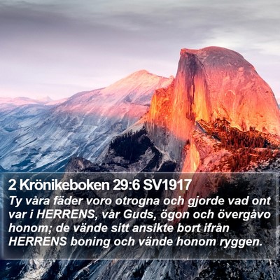 2 Krönikeboken 29:6 SV1917 Bible Verse Image