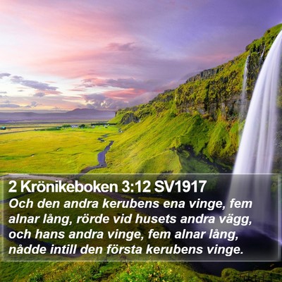 2 Krönikeboken 3:12 SV1917 Bible Verse Image