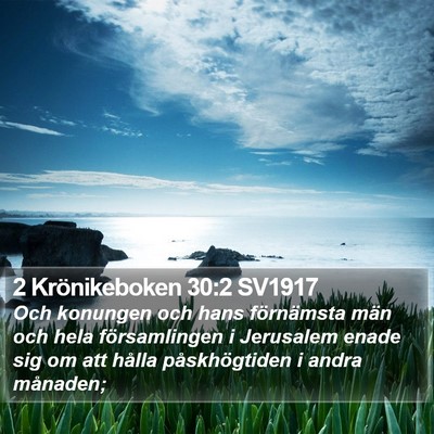 2 Krönikeboken 30:2 SV1917 Bible Verse Image