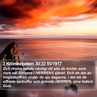 2 Krönikeboken 30:22 SV1917 Bible Verse Image
