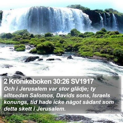 2 Krönikeboken 30:26 SV1917 Bible Verse Image