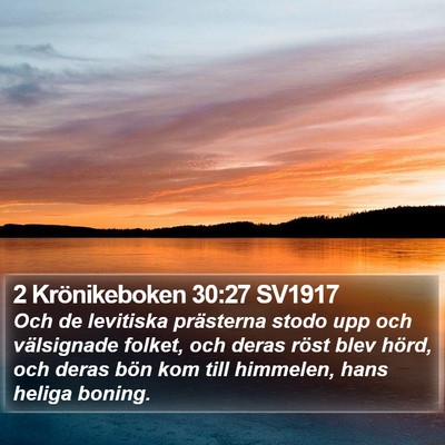 2 Krönikeboken 30:27 SV1917 Bible Verse Image