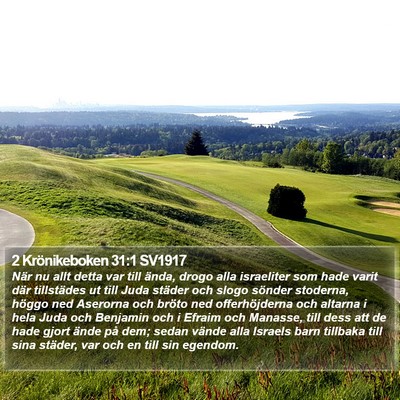 2 Krönikeboken 31:1 SV1917 Bible Verse Image