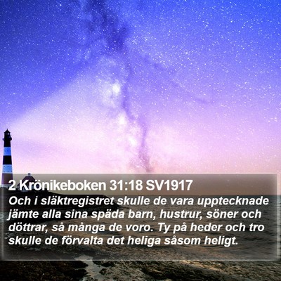 2 Krönikeboken 31:18 SV1917 Bible Verse Image
