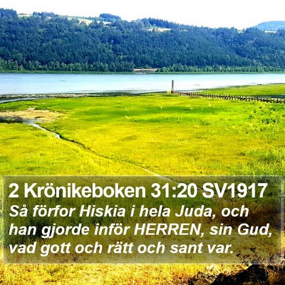 2 Krönikeboken 31:20 SV1917 Bible Verse Image