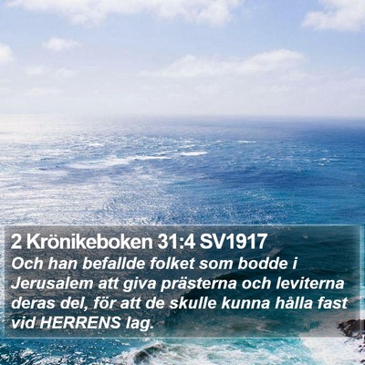 2 Krönikeboken 31:4 SV1917 Bible Verse Image