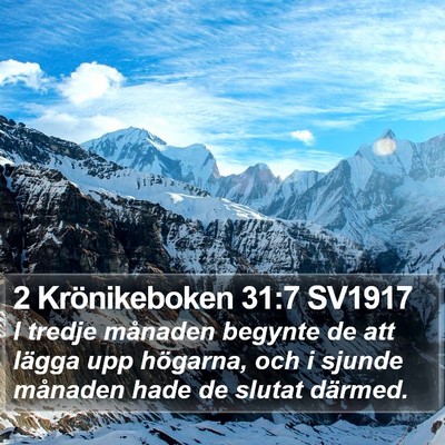 2 Krönikeboken 31:7 SV1917 Bible Verse Image