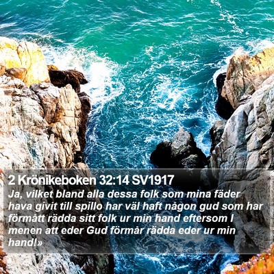 2 Krönikeboken 32:14 SV1917 Bible Verse Image