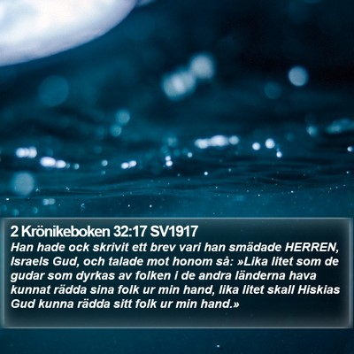 2 Krönikeboken 32:17 SV1917 Bible Verse Image
