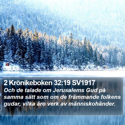 2 Krönikeboken 32:19 SV1917 Bible Verse Image