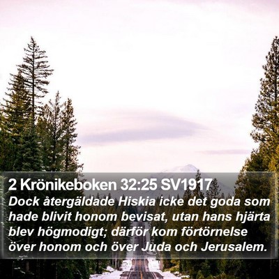 2 Krönikeboken 32:25 SV1917 Bible Verse Image