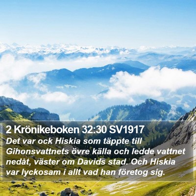 2 Krönikeboken 32:30 SV1917 Bible Verse Image