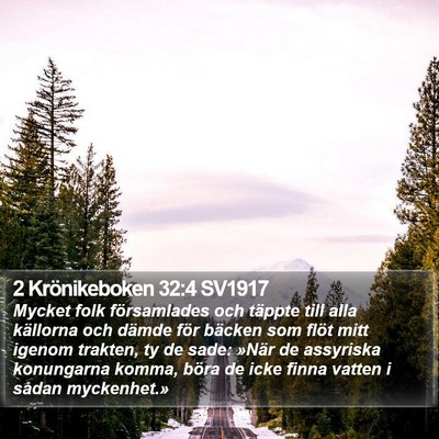2 Krönikeboken 32:4 SV1917 Bible Verse Image