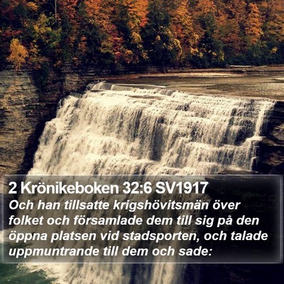 2 Krönikeboken 32:6 SV1917 Bible Verse Image