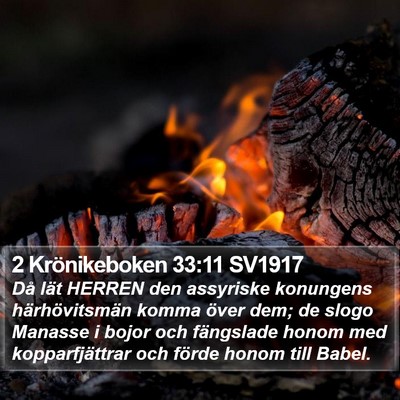 2 Krönikeboken 33:11 SV1917 Bible Verse Image