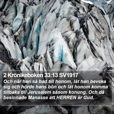 2 Krönikeboken 33:13 SV1917 Bible Verse Image