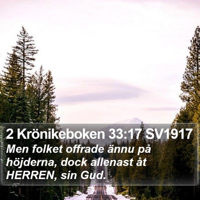 2 Krönikeboken 33:17 SV1917 Bible Verse Image