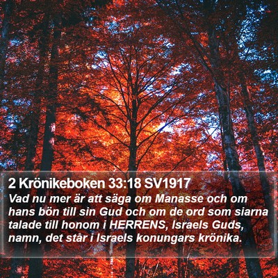 2 Krönikeboken 33:18 SV1917 Bible Verse Image