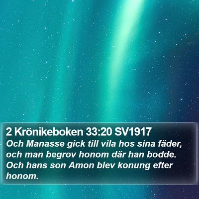 2 Krönikeboken 33:20 SV1917 Bible Verse Image