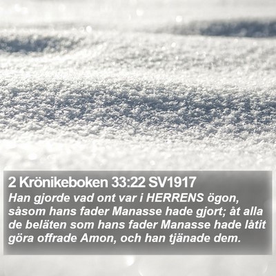 2 Krönikeboken 33:22 SV1917 Bible Verse Image