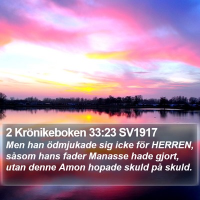 2 Krönikeboken 33:23 SV1917 Bible Verse Image