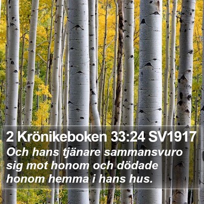 2 Krönikeboken 33:24 SV1917 Bible Verse Image