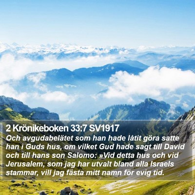 2 Krönikeboken 33:7 SV1917 Bible Verse Image