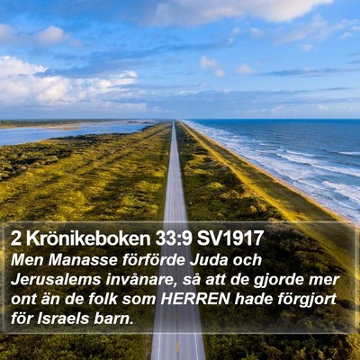 2 Krönikeboken 33:9 SV1917 Bible Verse Image