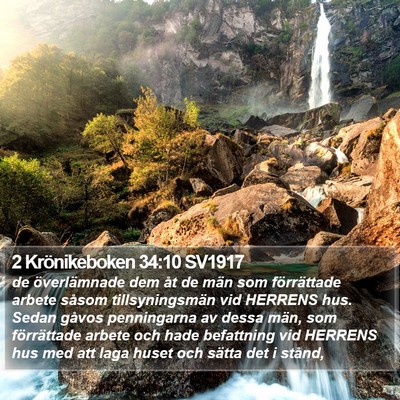 2 Krönikeboken 34:10 SV1917 Bible Verse Image