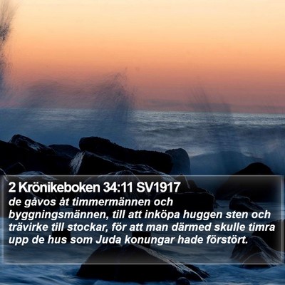 2 Krönikeboken 34:11 SV1917 Bible Verse Image