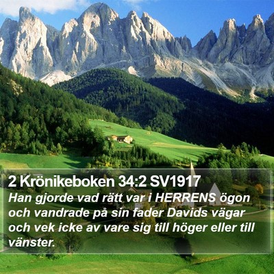 2 Krönikeboken 34:2 SV1917 Bible Verse Image