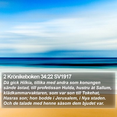 2 Krönikeboken 34:22 SV1917 Bible Verse Image