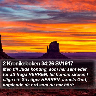 2 Krönikeboken 34:26 SV1917 Bible Verse Image
