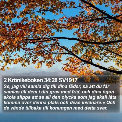 2 Krönikeboken 34:28 SV1917 Bible Verse Image
