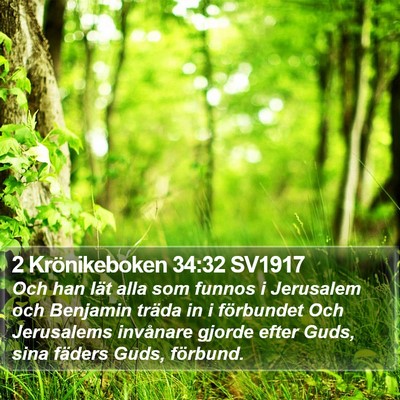 2 Krönikeboken 34:32 SV1917 Bible Verse Image