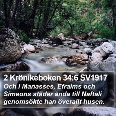 2 Krönikeboken 34:6 SV1917 Bible Verse Image