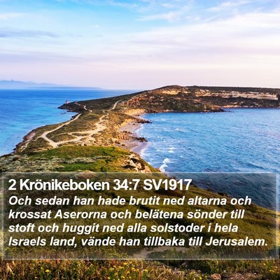 2 Krönikeboken 34:7 SV1917 Bible Verse Image
