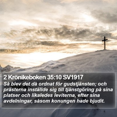 2 Krönikeboken 35:10 SV1917 Bible Verse Image