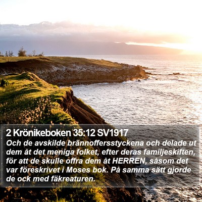 2 Krönikeboken 35:12 SV1917 Bible Verse Image