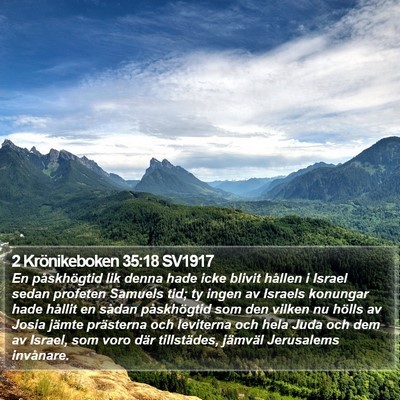 2 Krönikeboken 35:18 SV1917 Bible Verse Image