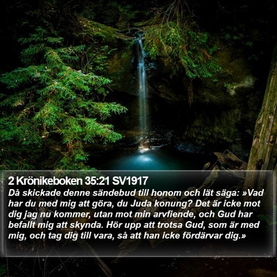 2 Krönikeboken 35:21 SV1917 Bible Verse Image