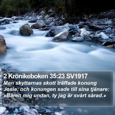 2 Krönikeboken 35:23 SV1917 Bible Verse Image