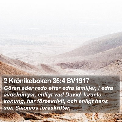 2 Krönikeboken 35:4 SV1917 Bible Verse Image