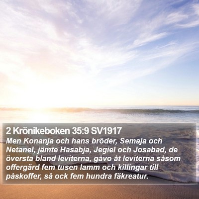 2 Krönikeboken 35:9 SV1917 Bible Verse Image