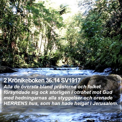 2 Krönikeboken 36:14 SV1917 Bible Verse Image
