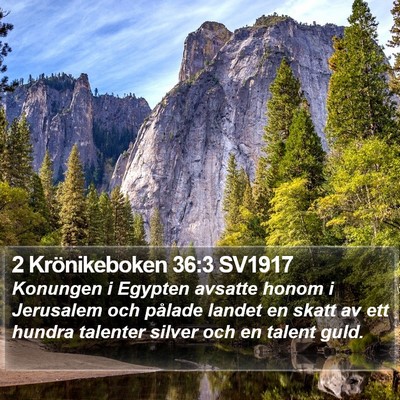 2 Krönikeboken 36:3 SV1917 Bible Verse Image