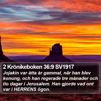 2 Krönikeboken 36:9 SV1917 Bible Verse Image