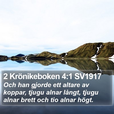 2 Krönikeboken 4:1 SV1917 Bible Verse Image